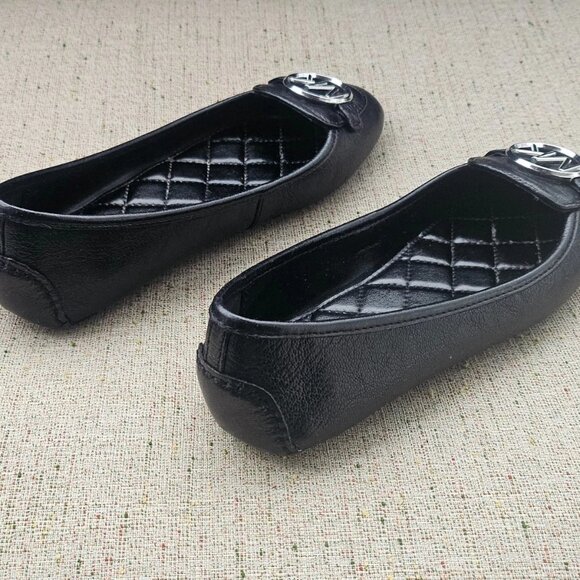 Michael Kors Women Sandal Ballet Flat Black Leather Upper Shoes Size 6.5 - Picture 6 of 13